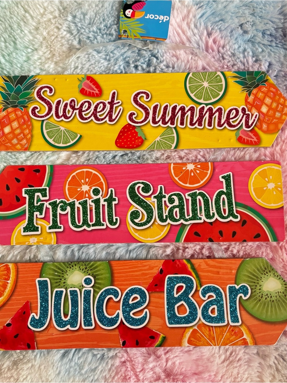 NWT Sweet Summer Fruit Stand & Juice Bar Party Sign